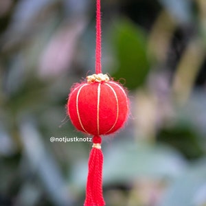 Chinese New Year Red Lantern Ornament or Keychain or Wedding Favor | Gong Xi Fa Cai Good Luck Charm | Mini Red Gold Lantern Accent