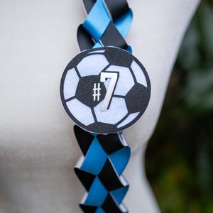 Soccer Graduation Ribbon Lei: Senior Night Gift
