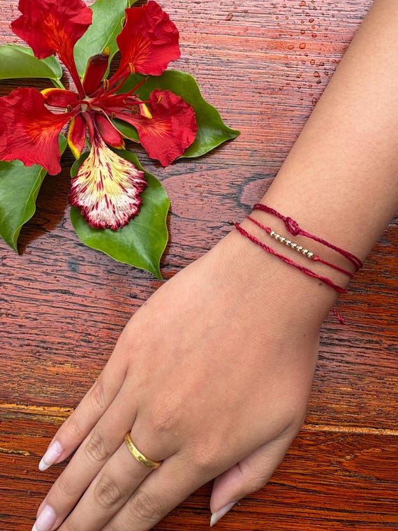 String Bracelet Lucky Number Bracelet Gold Red String Good Luck Bracelet Crowned