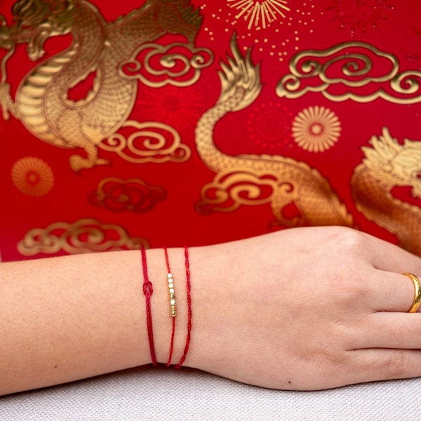 Chinese New Year Red Bracelets Closed End Closure Adjustable