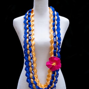 Graduation Lei with 1 Flower 2025 | Custom Double Braid Flower Lei | Grad Gift Flower Lei