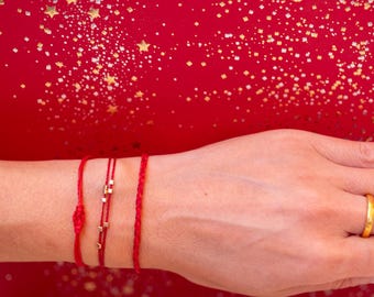 Minimalist Handmade 7 Knots Red String Bracelet Classic Evil Eye Good Luck Amulet for Success and