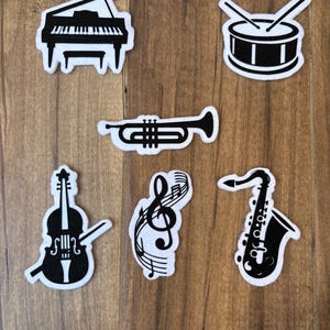 Felt Musical Instrument Embellishments for Graduation Lei, Band Orchestra Add-Ons