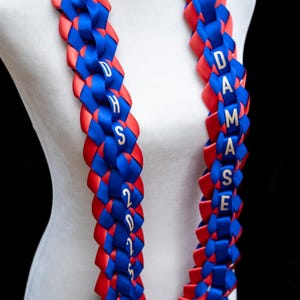 Personalized Graduation Lei 2025: Custom School Colors Ribbon Lei