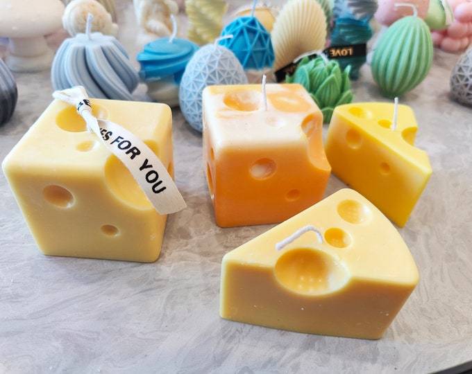Swiss Cheese Candle: Handmade Soy & Beeswax, Custom Scent