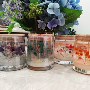 Real Dried Flowers Transparent Gel Candle - 7oz | Jelly Candle | Handmade Home Decor Gift