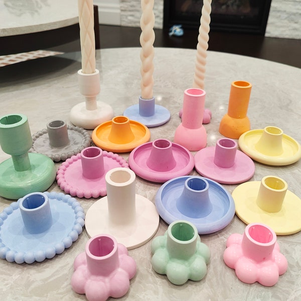Minimalist Candlestick Holder | Taper candle holder | Custom Colors | Handmade Gift | Home Decor
