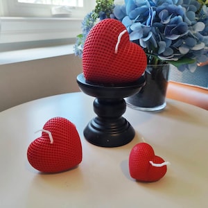 Red Heart Candles | Wedding Shaped Candles | Designer Beeswax and Soy Candles | Cute Custom Colors & Scents | Handmade Gift | Home Decor