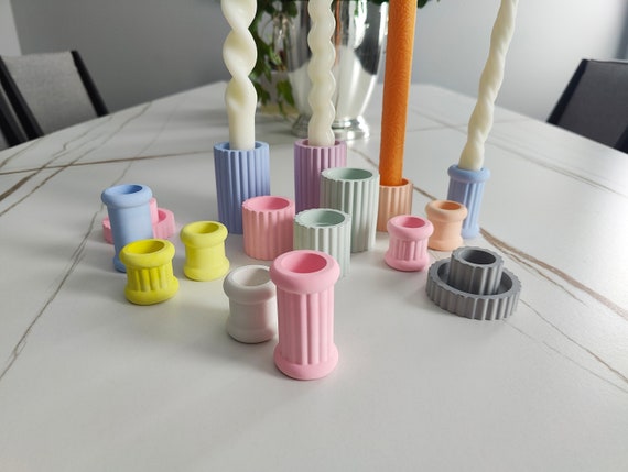 Handmade Concrete Taper Candle Holder: Modern Minimalist Decor