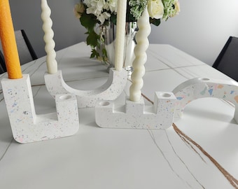 Chandelier conique moderne en terrazzo | Décoration faite main de couleur personnalisée | Cadeau minimaliste pour la maison