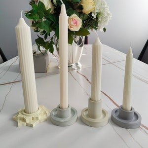 Ribbed Taper Candles, Candlesticks | Soy wax and Beeswax Candles| Home Decor | Custom Colors