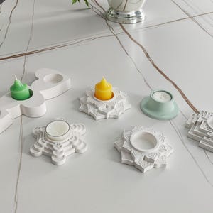 Minimalist Tealight & Taper Candle Holder | Custom Colors | Handmade Home Decor Gift