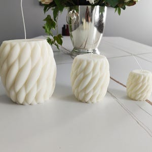 Knot Pillar Candle: Twisted Rope Soy Beeswax, Handmade in Canada
