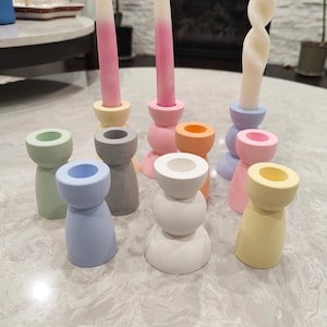 Handmade Concrete Taper Candle Holder: Modern Minimalist Decor