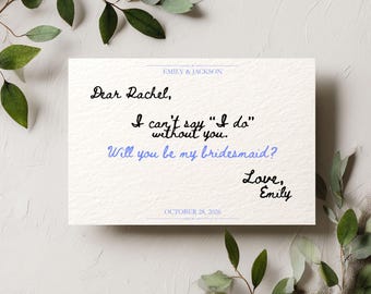Handwritten Style Bridesmaid Proposal Letter Template