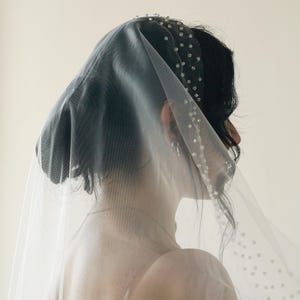 Sparkly Rhinestone Edge Wedding Veil: Soft Tulle Bridal Veil
