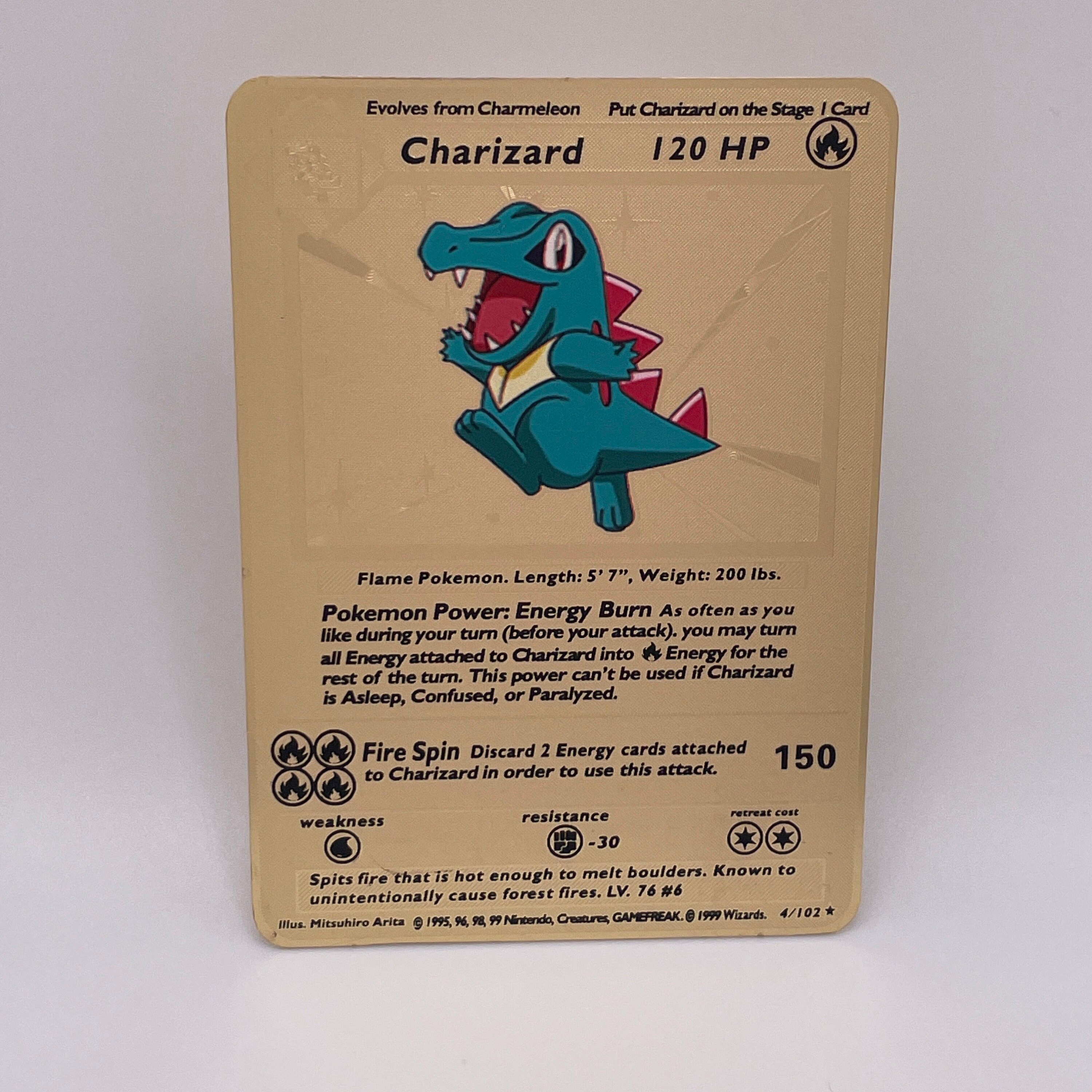 Gold Metal Pokemon Impostor Totodile Christmas Gift Free Etsy