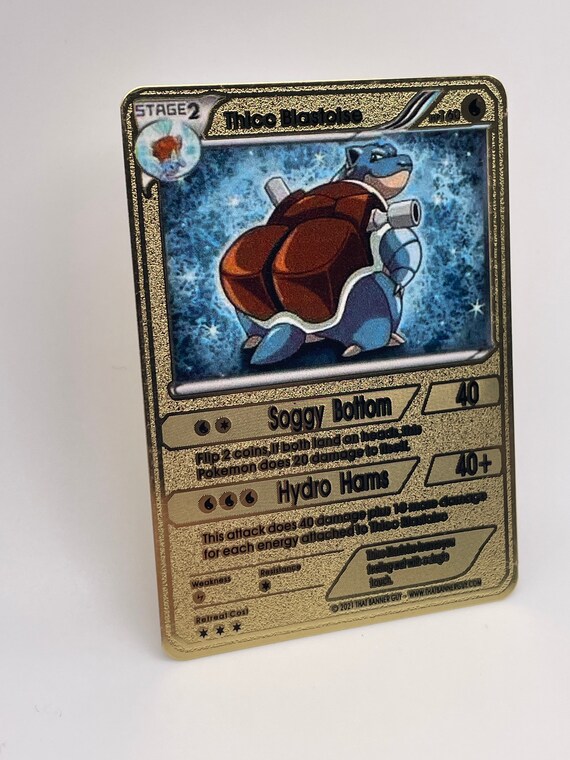 Gold Metal Pokemon Card Thicc Blastoise Funny Birthday Gift - Etsy Gold Metal Pokemon Card Thicc Blastoise Funny Birthday Gift - Etsy