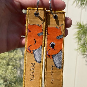 Embroidered Anime Jet Tag / Key Tag 
