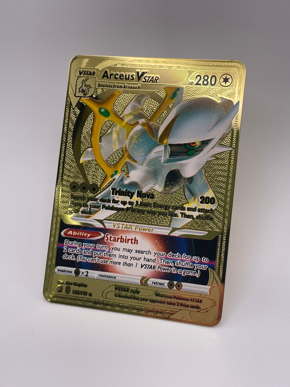 Arceus Vstar Custom Gold Metal Pokemon Birthday Gift Free - Etsy Finland