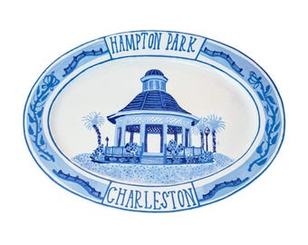 Hand Painted Large Oval Custom Plate Painting Family Home Present House Closing Popular Trending Decorated