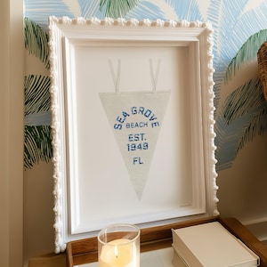 Seagrove Beach Pennant Art Print: Coastal Cottage Wall Decor (PDF DownloadPopular Trending Preppy