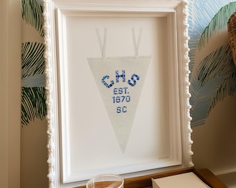 Charleston South Carolina Pennant Flag Art Print: Coastal Cottage Decor (PDF DownloadPopular Trending Preppy