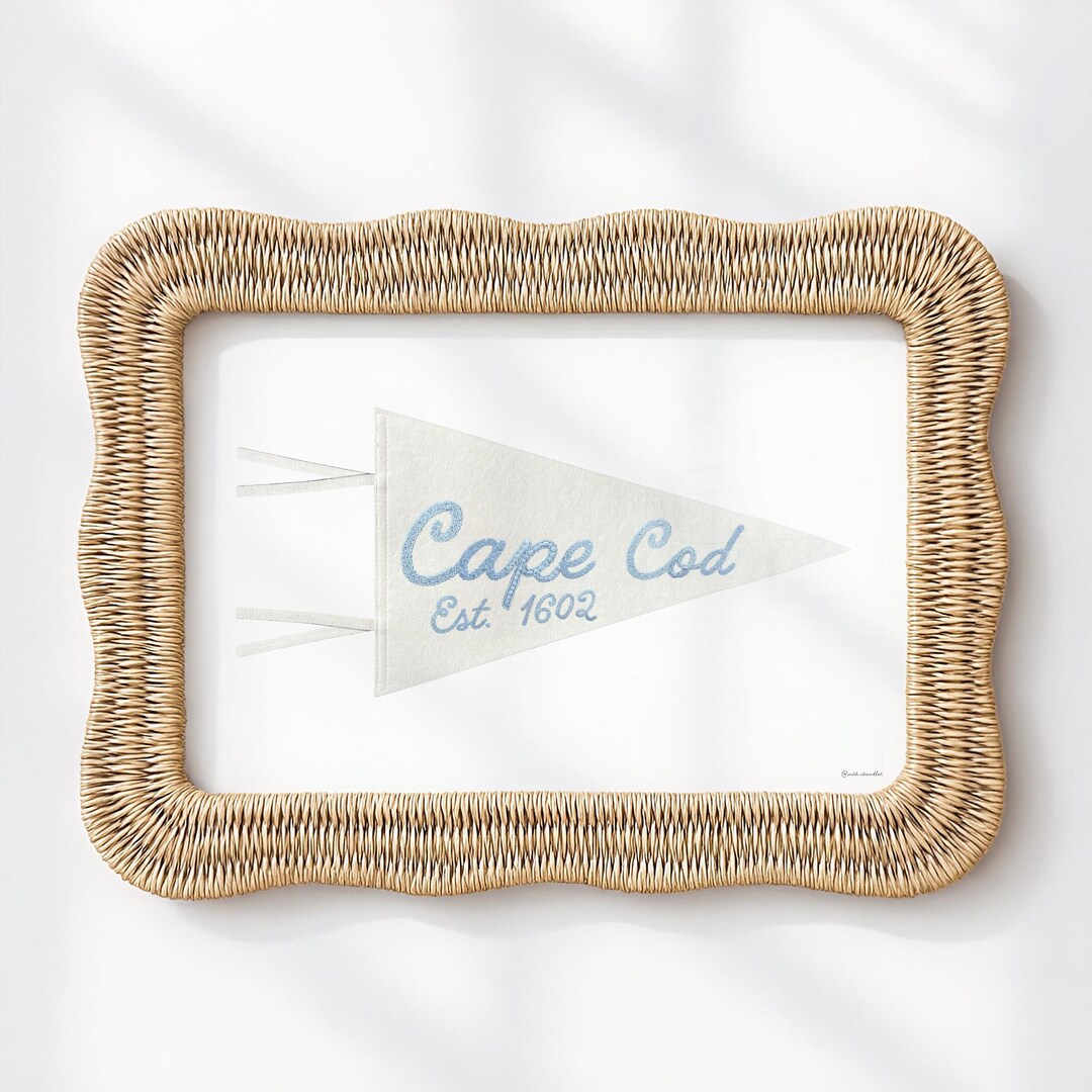 Cape Cod Flag Valance Cape Cod Pennant Flag Art Print: Massachusetts Embroidery (PDF Download ...