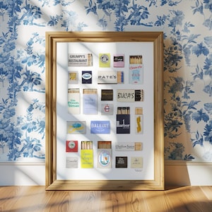 Grande impression d'art pochettes d'allumettes Cape Cod : décoration murale côtière du nord (téléchargement PDF) populaire tendance preppy