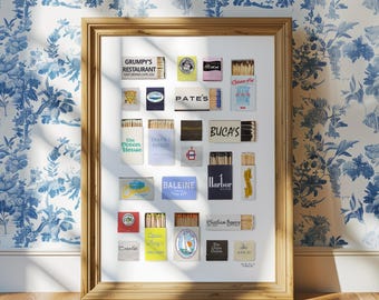 Large Cape Cod Matchbook Art Print: Coastal Northern Wall Decor (PDF Download)Popular Trending Preppy