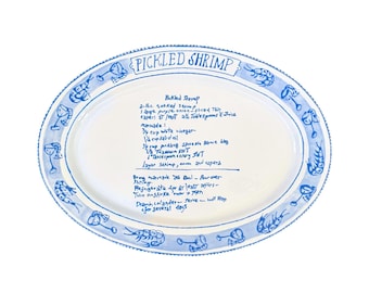 Hand Painted Custom Recipe Large Oval Plate Ceramic Hand Painted Family Present Popular Trending Decorated