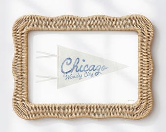 Chicago Art Print: Windy City Pennant Flag (Digital Download PDF)Popular Trending Preppy
