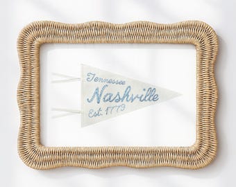 Horizontal Nashville Pennant Flag Art Print: Tennessee Wall Decor (PDF Download Popular Trending Preppy