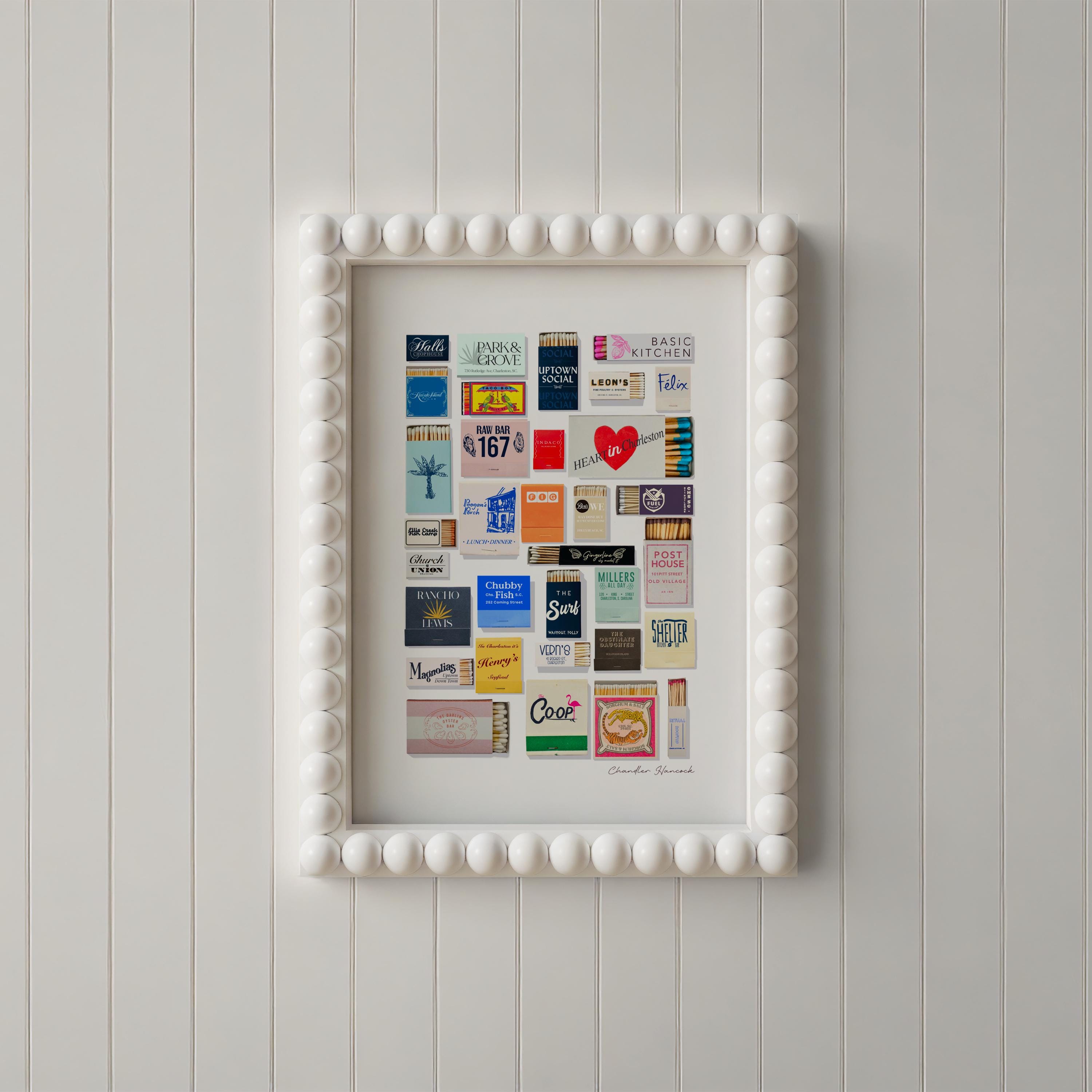Charleston Art Print South Carolina Matchbook Matchbox Beach Ocean Coastal Colorful Collection Popular Trending College Digital Download