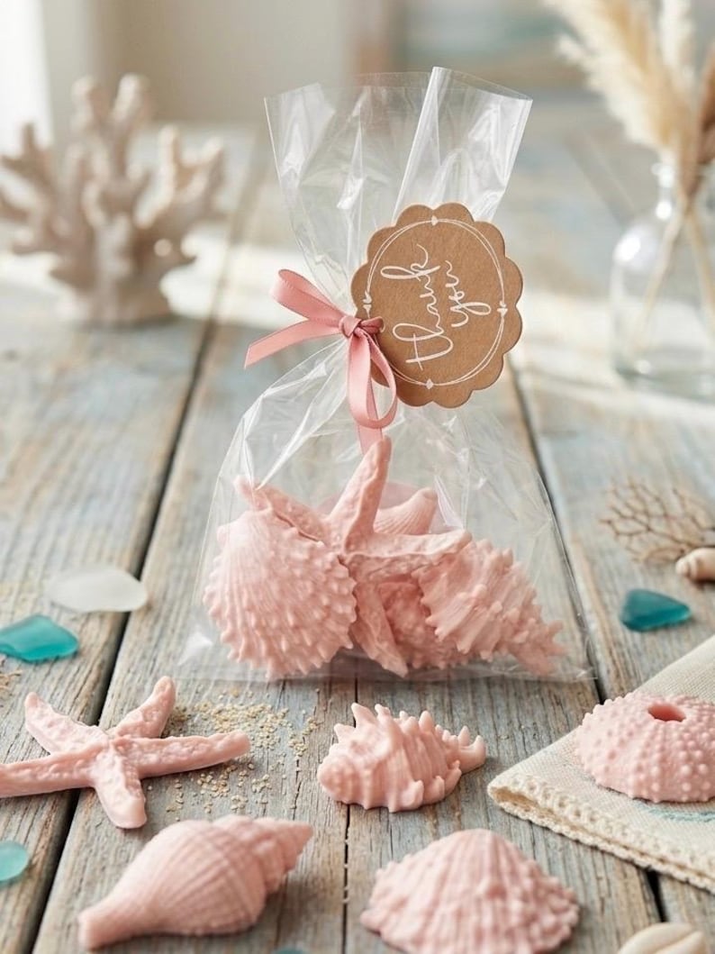 Seashell Soaps, Beach Party Favors, coastal theme image 3