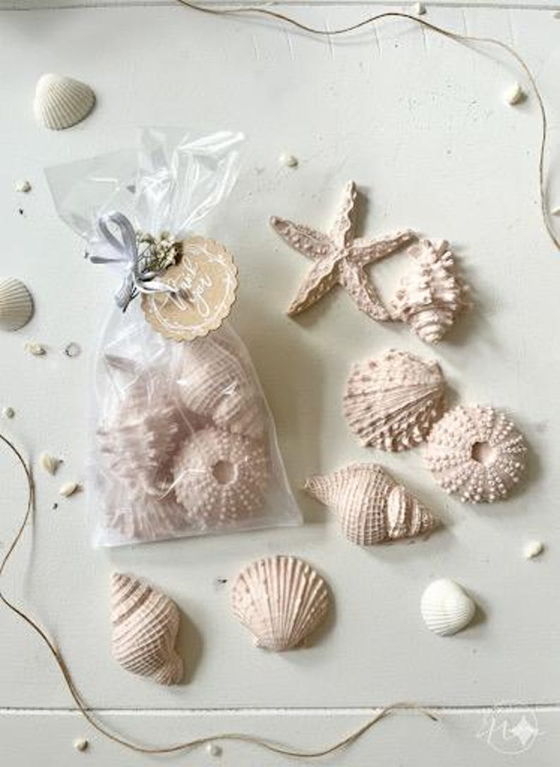 Seashell Soaps, Beach Party Favors, coastal theme image 8