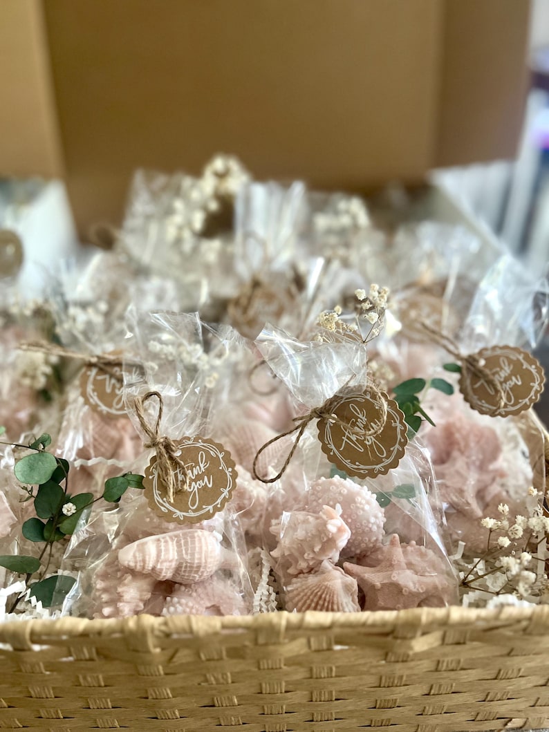 Seashell Soaps, Beach Party Favors, coastal theme image 9