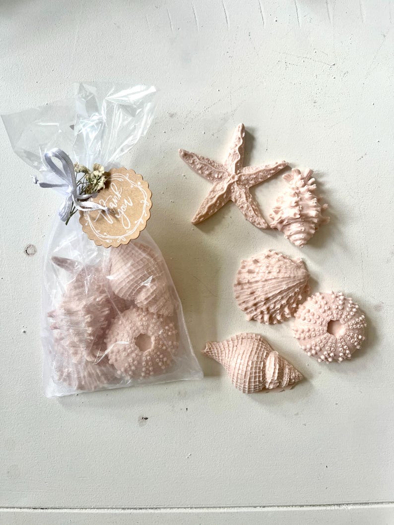 Seashell Soaps, Beach Party Favors, coastal theme image 7