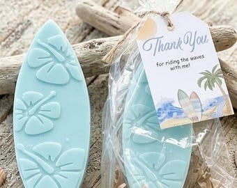 Surfboard Soap Favor, Beach Wedding Guest Gift, Coastal Ocean Theme