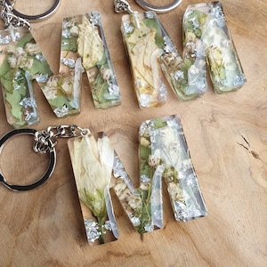 Letras personalizadas de resina epoxi para preservar ramos de novia, regalo para dama de honor, recuerdo de boda