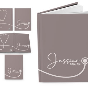 Personalized Hardcover Nurse Notebook/ Journal, Personalized RN, MD, LPN Notebook, Healthcare worker Gift, Nurse Graduation Gift