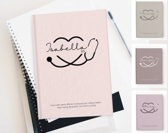 Personalized Nurse Notebook/ Journal, Personalized RN, MD, lpn Notebook, Healthcare Gift, Graduation Gift