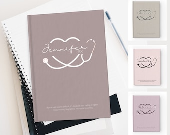 Personalized Nurse Notebook/ Journal, Personalized RN, MD, lpn Notebook, Healthcare Gift, Graduation Gift