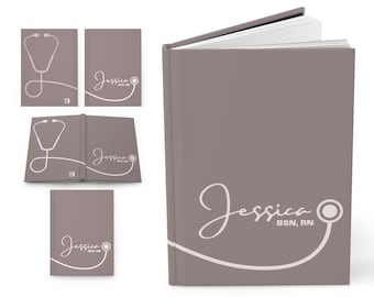 Personalized Hardcover Nurse Notebook/ Journal, Personalized RN, MD, LPN Notebook, Healthcare worker Gift, Nurse Graduation Gift