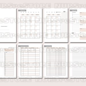 May include: A printable planner with pages for daily, weekly, and monthly planning. It also includes a project tracker and a habit tracker. The pages are white with black lines and gray accents.