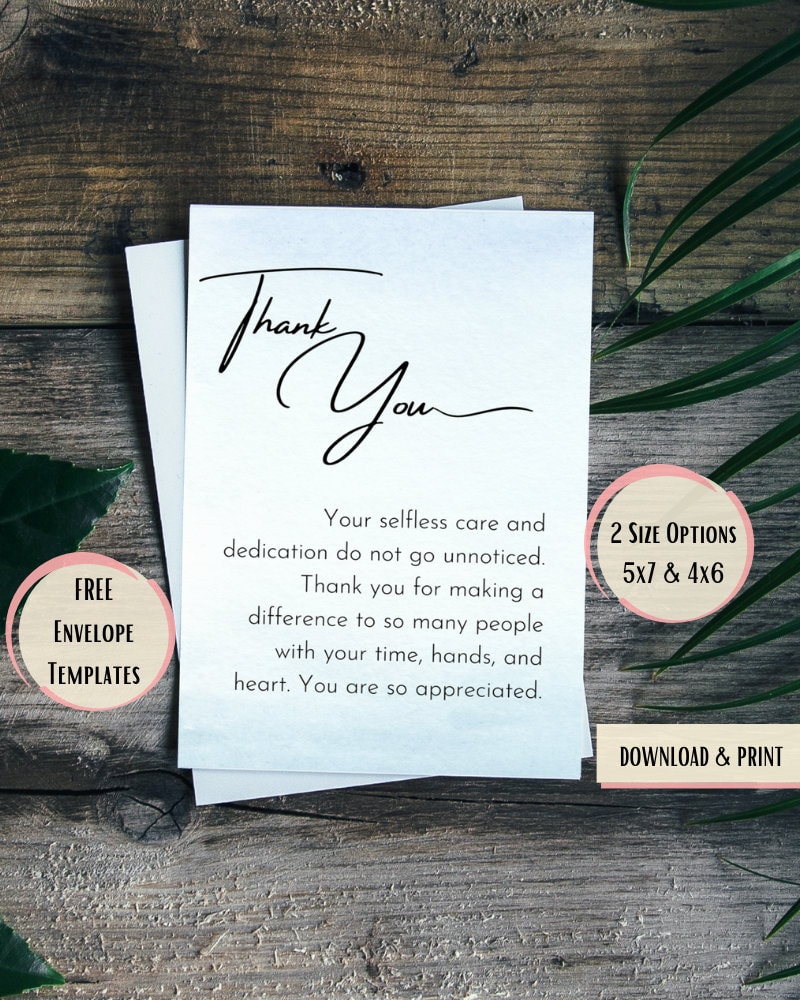 Printable Thank You Cards, Nurse's Week Gift, ICU Nurse, NICU Nurse ...