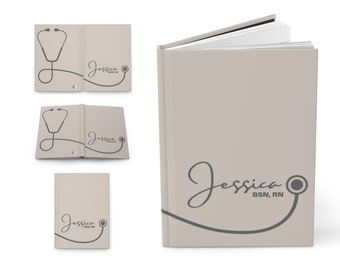 Personalized Hardcover Nurse Notebook/ Journal, Personalized RN, MD, LPN Notebook, Healthcare Worker Gift, Nurse Graduation Gift