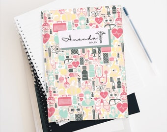 Personalized Nurse Notebook/ Journal, Personalized RN, MD, lpn Notebook, Healthcare Gift, Graduation Gift, Nurse's Week Gift, New Nurse Gift