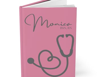 Personalized Hardcover Nurse Notebook/Journal, Custom RN, MD, LPN Notebook, Nursing Student Gift, Graduation Gift, New Nurse Gift Notebook