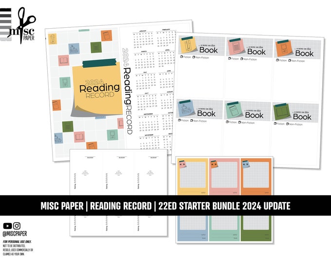 PRINTABLE 6x8 Reading Record Core Kit - Etsy Canada